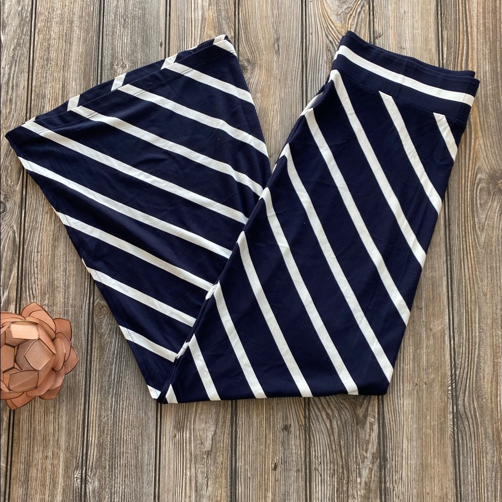 Ann Taylor Black & White Striped Maxi Skirt - M